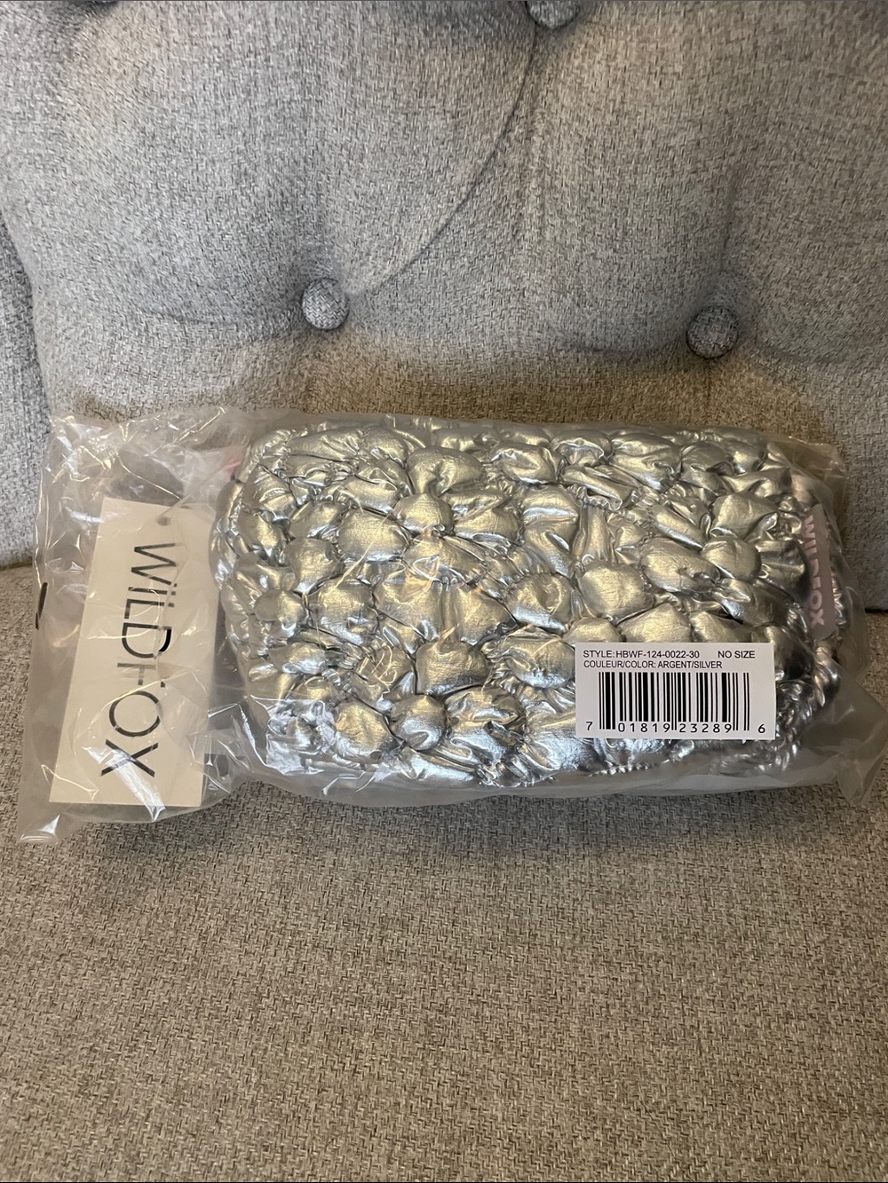 NWT Wildfox Silver Metallic Padded Bum Bag